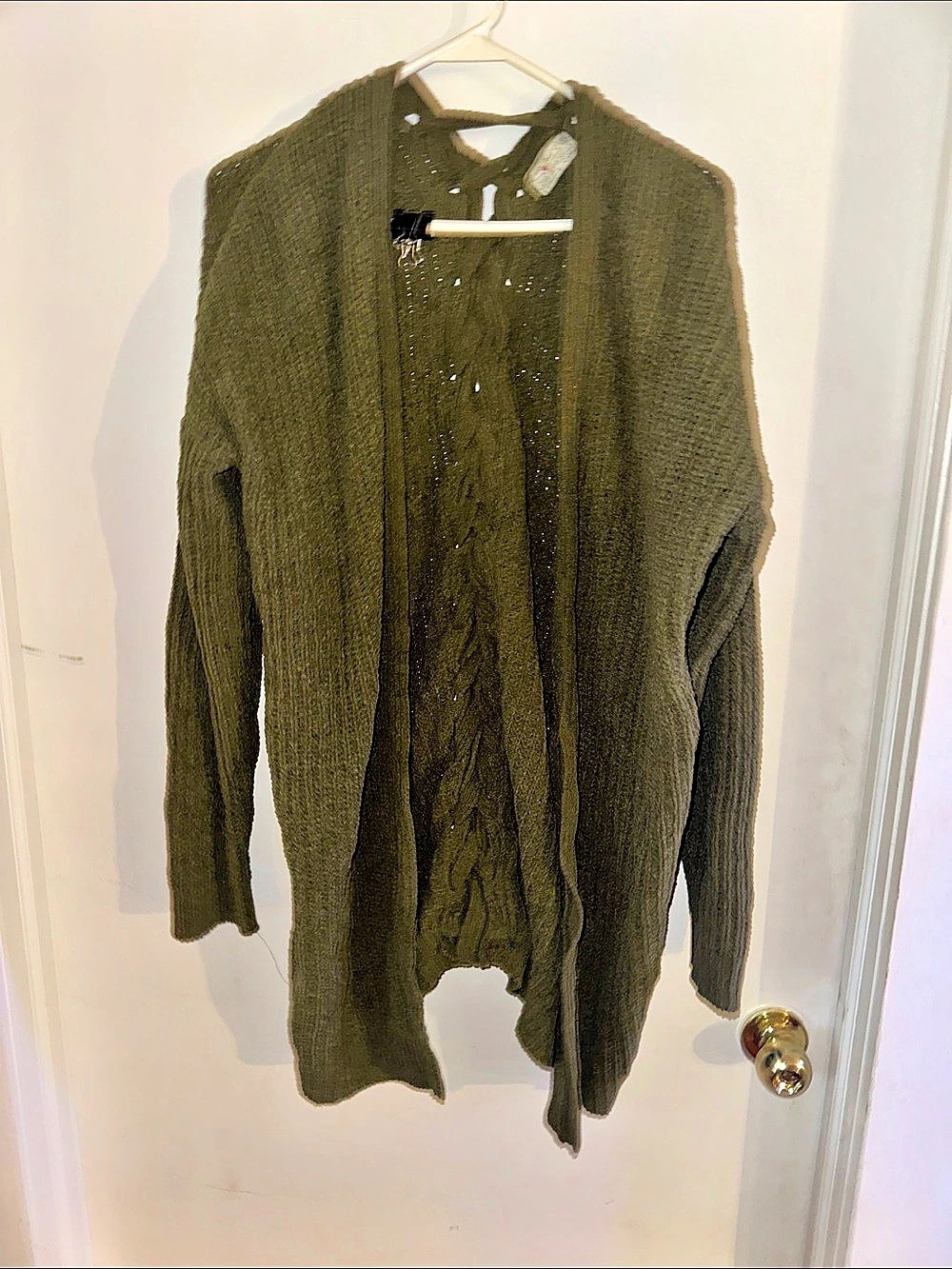 Olive Knit Open Front Cardigan